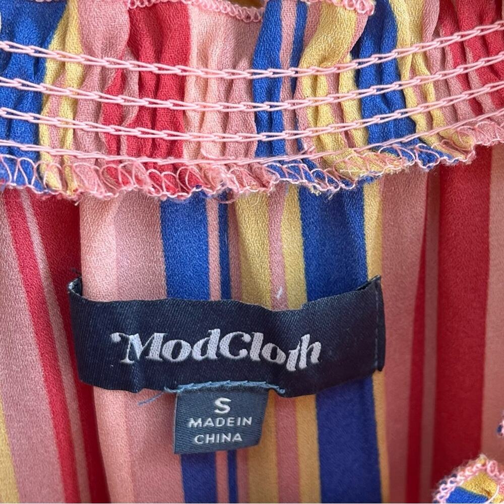 Modcloth Savor the Occasion Woven A-Line Dress Stripe - Picture 6 of 6